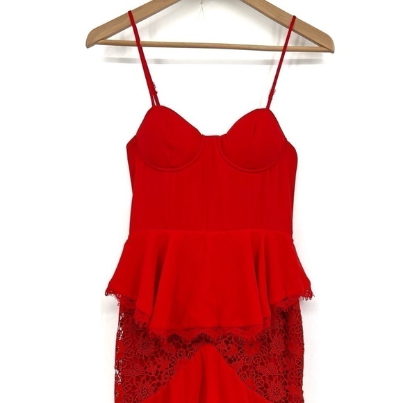 Majorelle Zelda Fitz Gown Sleeveless Chiffon Floral Lace High Low Maxi Dress XS - Picture 5 of 14